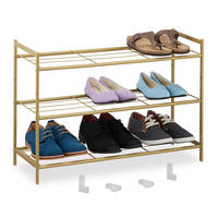 SCHUHREGAL - Goldfarben, Kunststoff/Metall (70/50/26cm) - Relaxdays