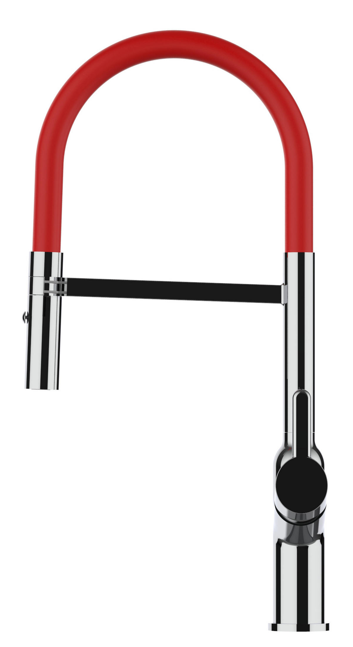 KÜCHENARMATUR, Verchromt und Rot, 2-Strahl-Brause - Chromfarben, Metall (23/46.5/23cm) - VIZIO