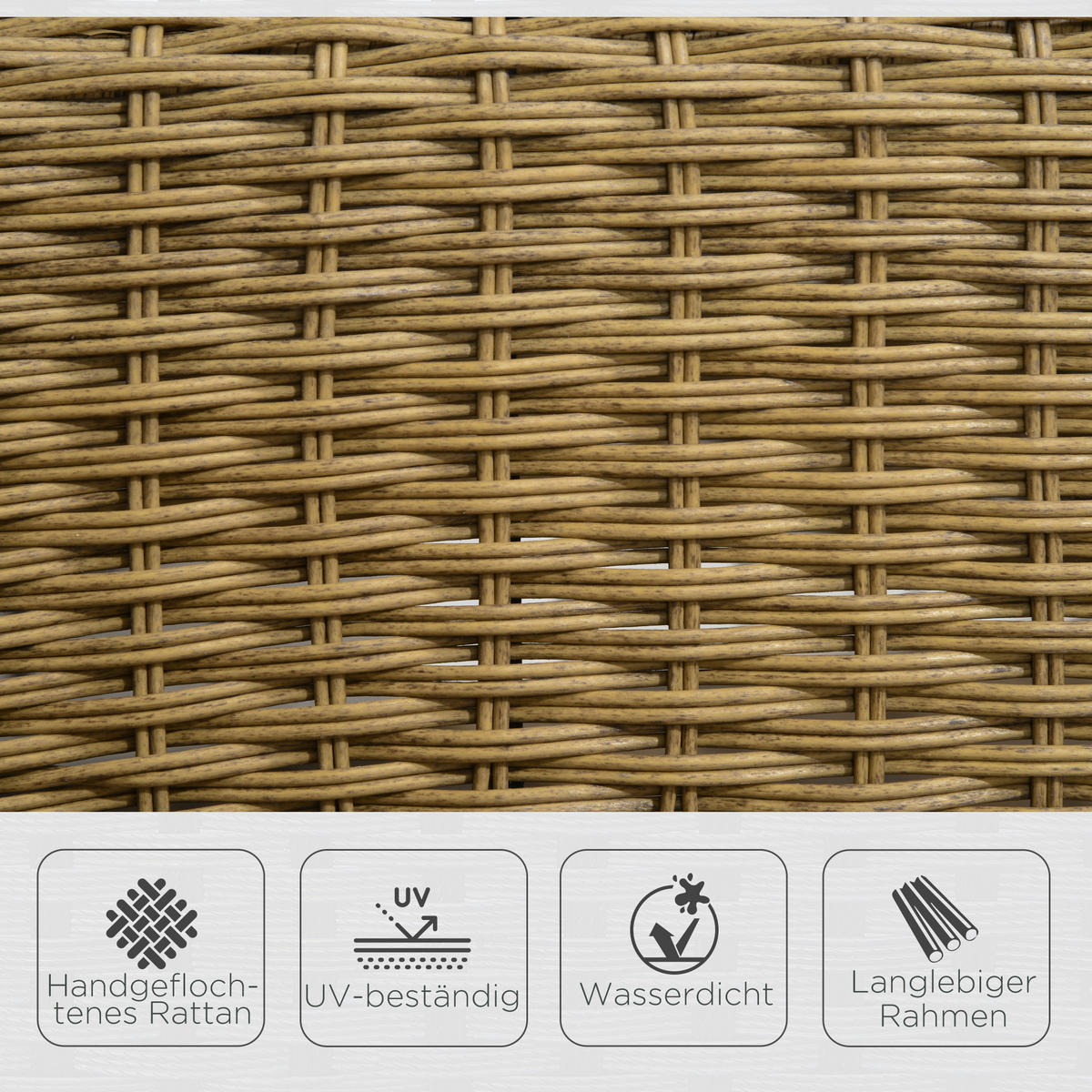 GARTENSTUHL mit Waschbaren Polsterbezüge, für Hinterhof, Garten, Terrassen, Gelb - Gelb, Kunststoff (92/100/69cm) - Outsunny