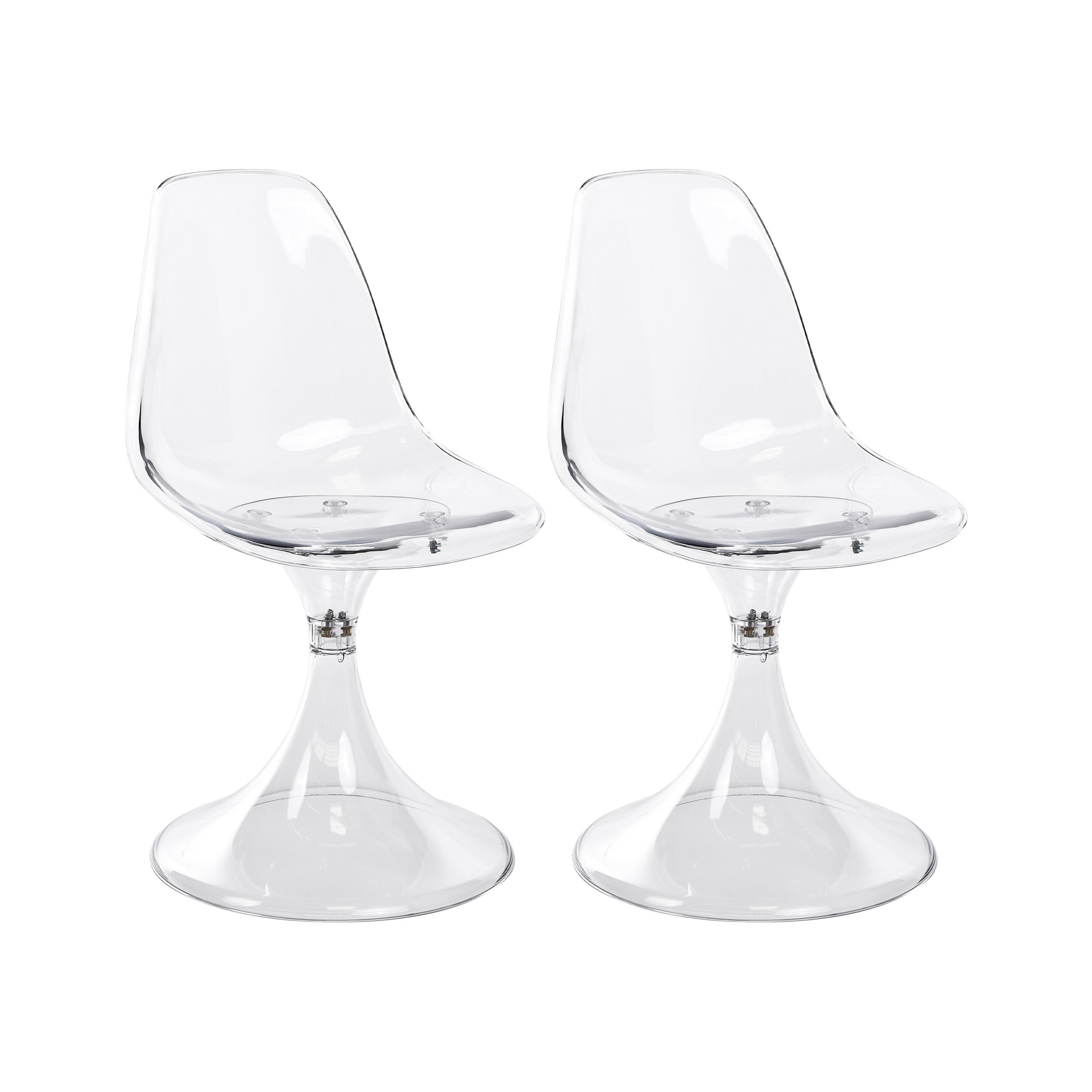 ESSZIMMERSTUHL 2er Set Transparent Clarksville - Transparent, Kunststoff (47/86/52cm) - Beliani