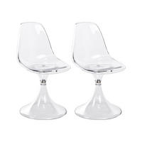 ESSZIMMERSTUHL 2er Set Transparent Clarksville - Transparent, Kunststoff (47/86/52cm) - Beliani