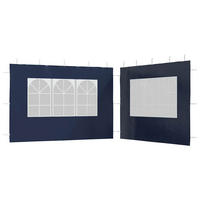 PARTYZELT-SEITENWÄNDE 2 Stück Mit Fenster Pe Blau - Blau, Kunststoff (300/195cm) - vidaXL