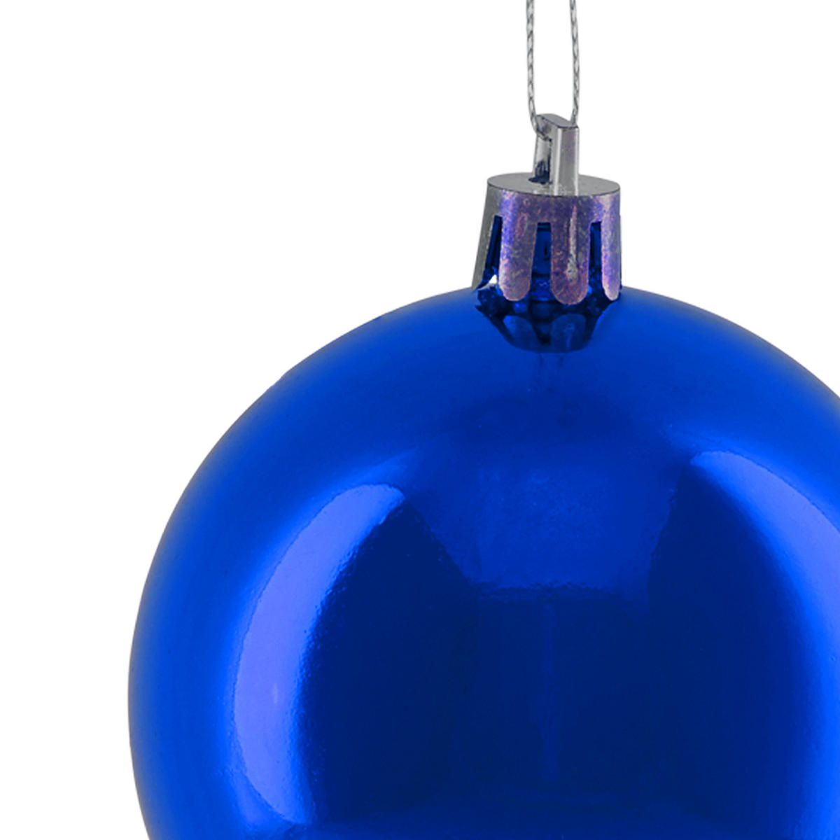 50XWEIHNACHTSKUGELN - Blau, Kunststoff (6/7/6cm) - Relaxdays