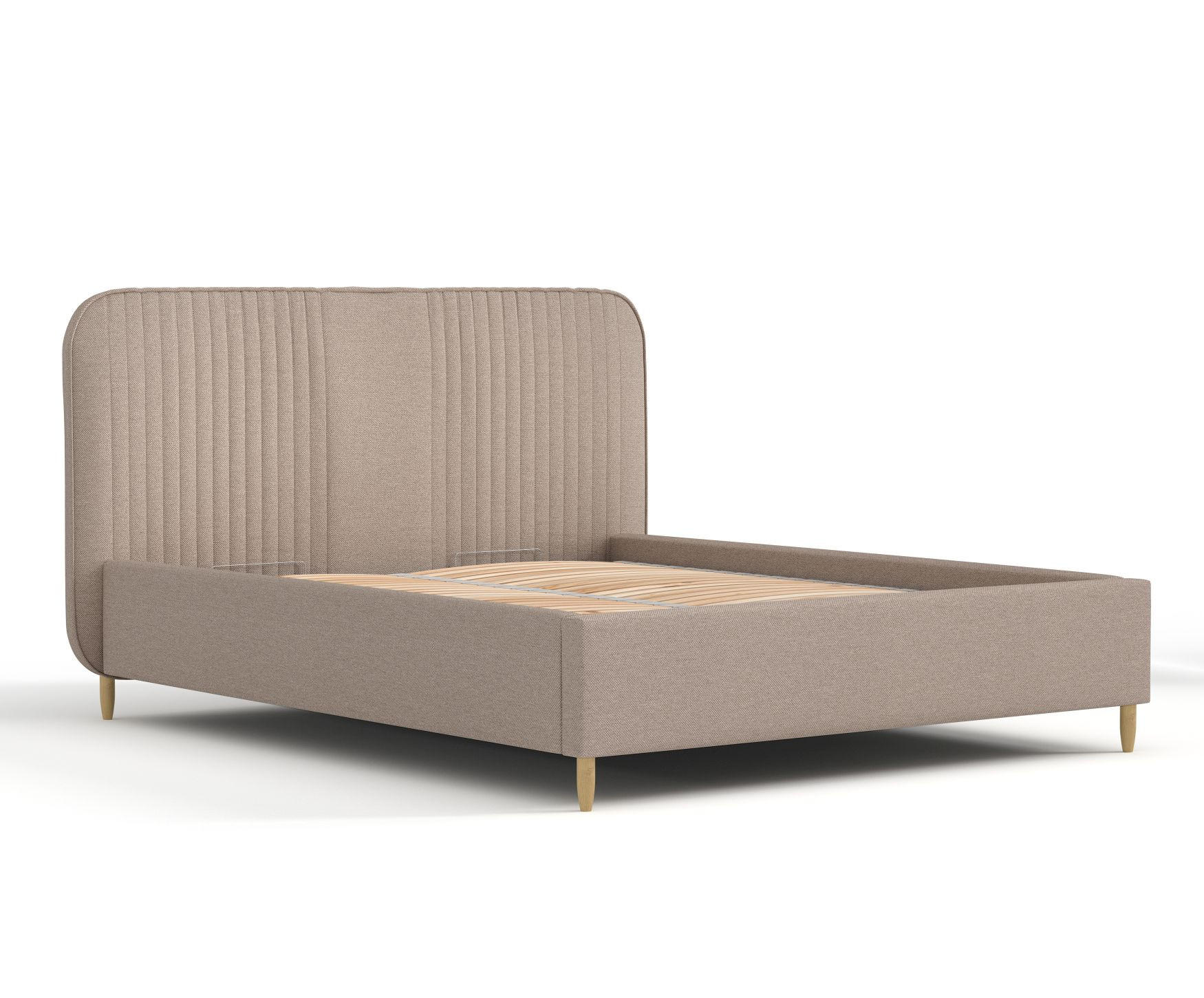 POLSTERBETT Livy Dunkelbeige 120/200 cm im Webstoff - Beige/Naturfarben, Holz/Holzwerkstoff (120/200cm) - Maison de Reve