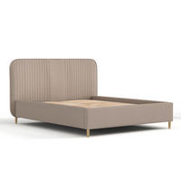 POLSTERBETT Livy Dunkelbeige 160/200 cm im Webstoff - Beige/Naturfarben, Holz/Holzwerkstoff (160/200cm) - Maison de Reve