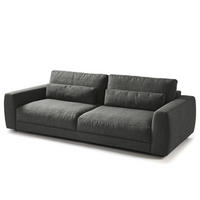 3-SITZER SOFA - Schwarz/Grau, Kunststoff/Textil (252/80/117cm) - home24