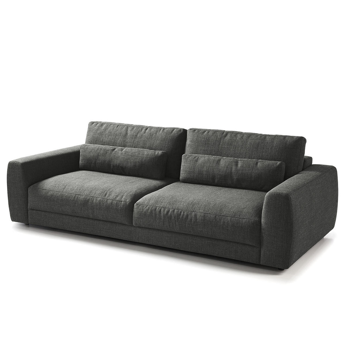 3-SITZER SOFA - Schwarz/Grau, Kunststoff/Textil (252/80/117cm) - home24