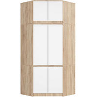 KLEIDERSCHRANK Eiche Sonoma, Weiß 235/100/50 - Weiß/Sonoma Eiche, Holzwerkstoff (100/235/50cm) - RAUMHIRSCH FURNITURE