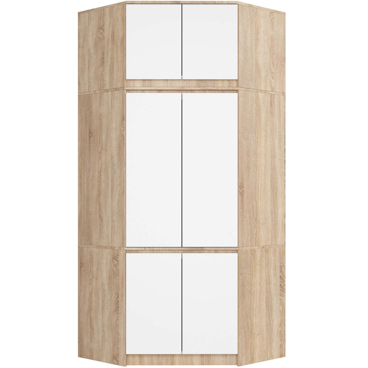 KLEIDERSCHRANK Eiche Sonoma, Weiß 235/100/50 - Weiß/Sonoma Eiche, Holzwerkstoff (100/235/50cm) - RAUMHIRSCH FURNITURE