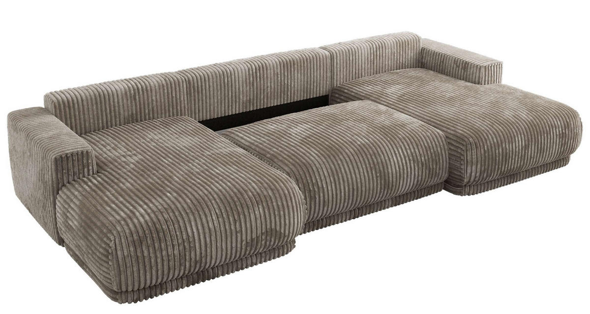 SEDACIA SÚPRAVA RINA U Svetlohnedá Menčester - svetlohnedá/čierna, textil/plast (360/85/170cm) - MKS