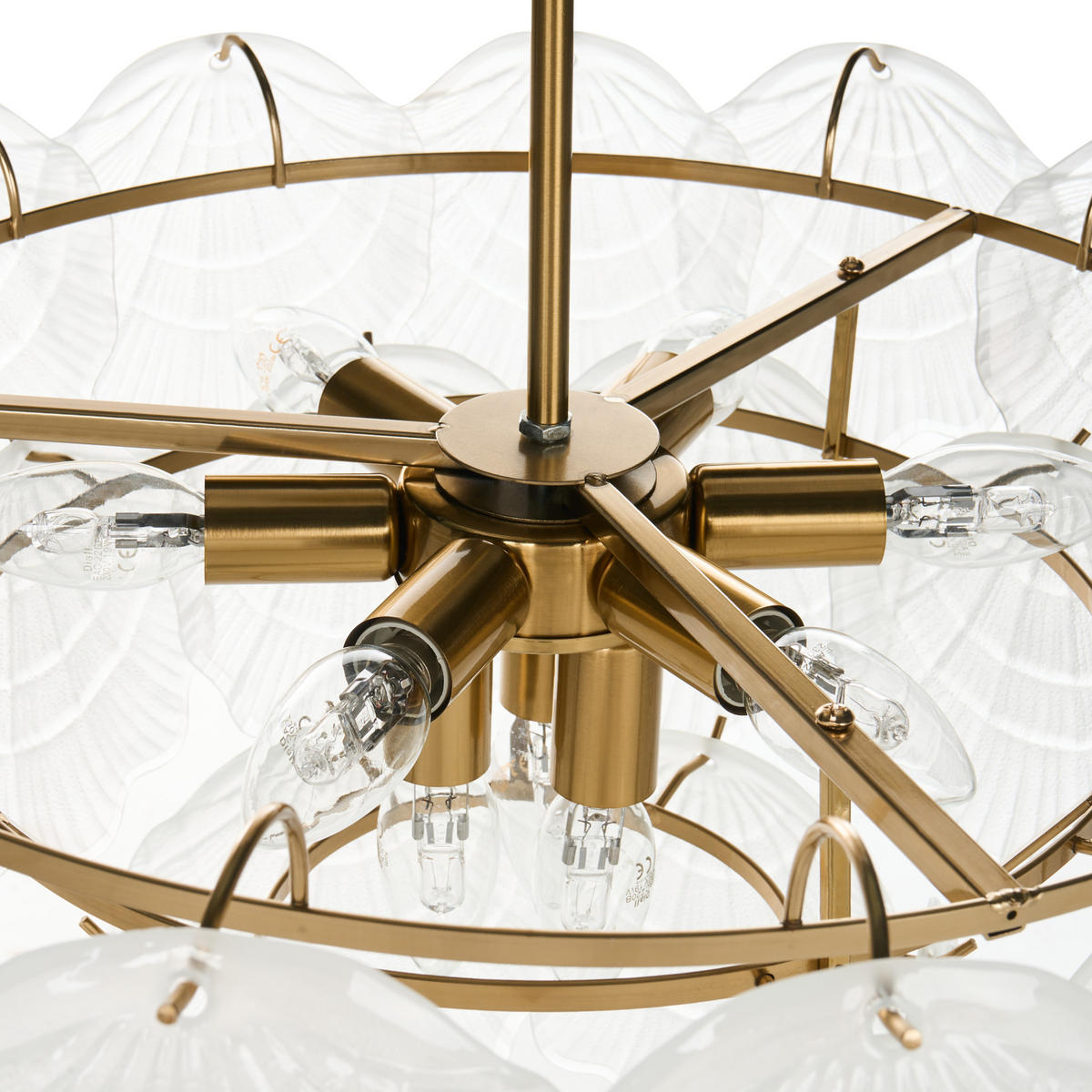 KRONLEUCHTER Glas Messing Caplina - Transparent/Messingfarben, Glas (60/60/65cm) - Beliani