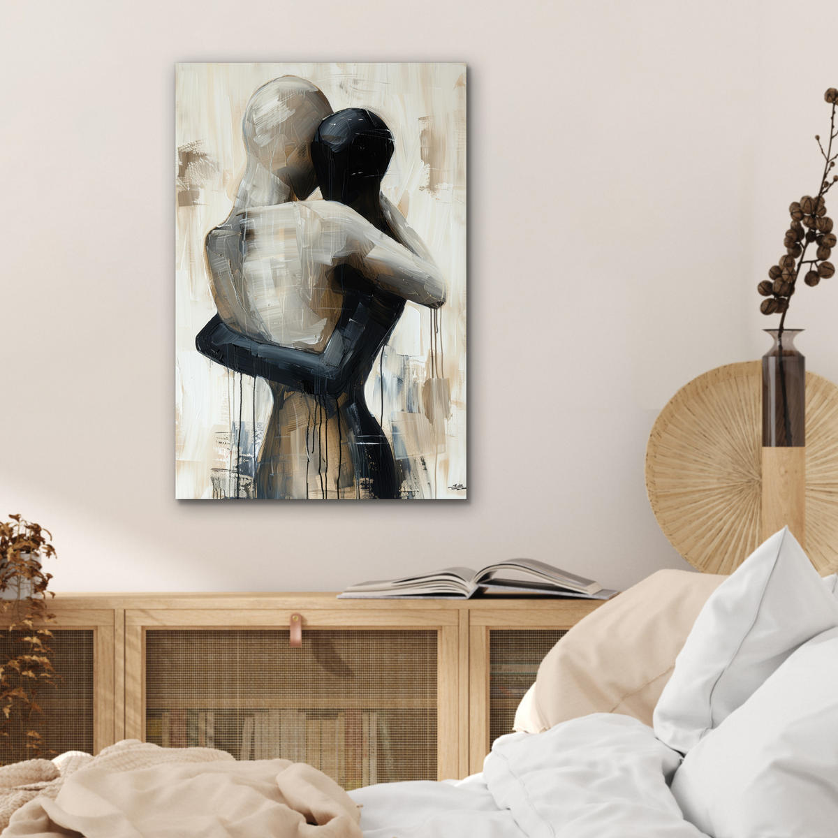METALLBILD Abstrakt - Liebe - Schwarz und weiß - Modern 40x60 cm - Schwarz, Metall (40/60cm) - MuchoWow