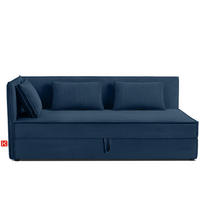 JUGENDBETT ROTI Einzelbett mit Bettkasten, 90x200cm, Bett mit Bonellmatratze, mit Rückenlehne - Schwarz/Dunkelblau, Holz/Holzwerkstoff (92/200cm) - KONSIMO®