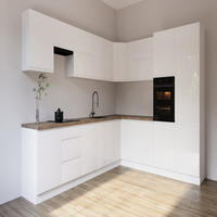 ECKKÜCHE 350 x 290 cm - Aspen K92-M350 - in Weiß /Hochglanz - Weiß, Holz/Holzwerkstoff (350/212/58cm)