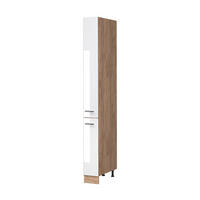 APOTHEKERSCHRANK Fame-Line, Weiß Hochglanz/Goldkraft Eiche, 20 cm - Honigeiche/Weiß Hochglanz, Holzwerkstoff (20/206.8/58cm) - Vicco