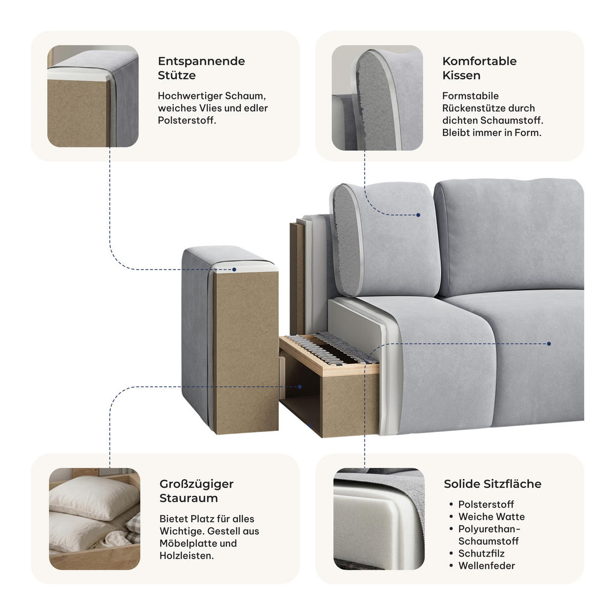 ECKSOFA BELARO CL Beige Samtstoff mit Schlaffunktion - Beige, Holzwerkstoff/Textil (280/162cm) - MASSENO