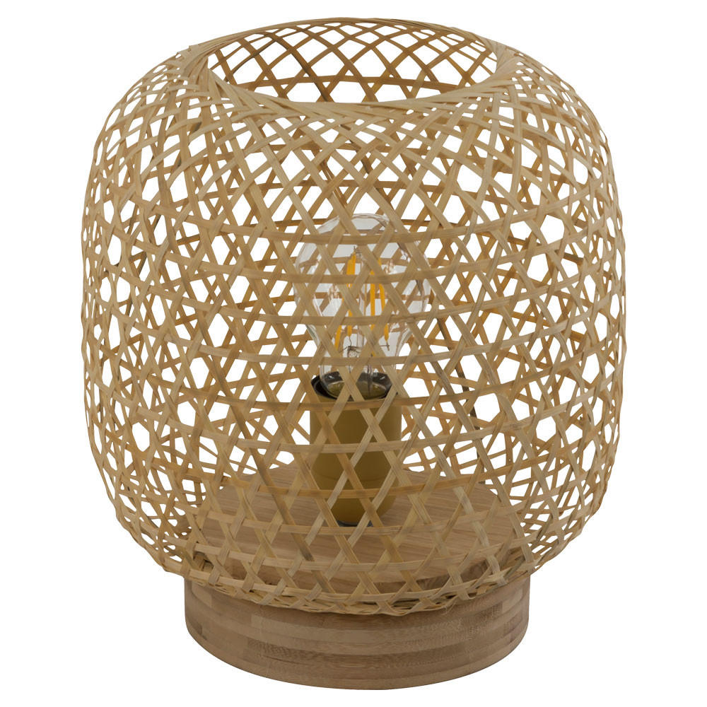 TISCHLEUCHTE Bambusgeflecht Braun - Braun, Holz (23.5/23.5/27cm) - Globo Lighting