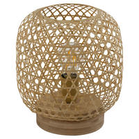 TISCHLEUCHTE Bambusgeflecht Braun - Braun, Holz (23.5/23.5/27cm) - Globo Lighting