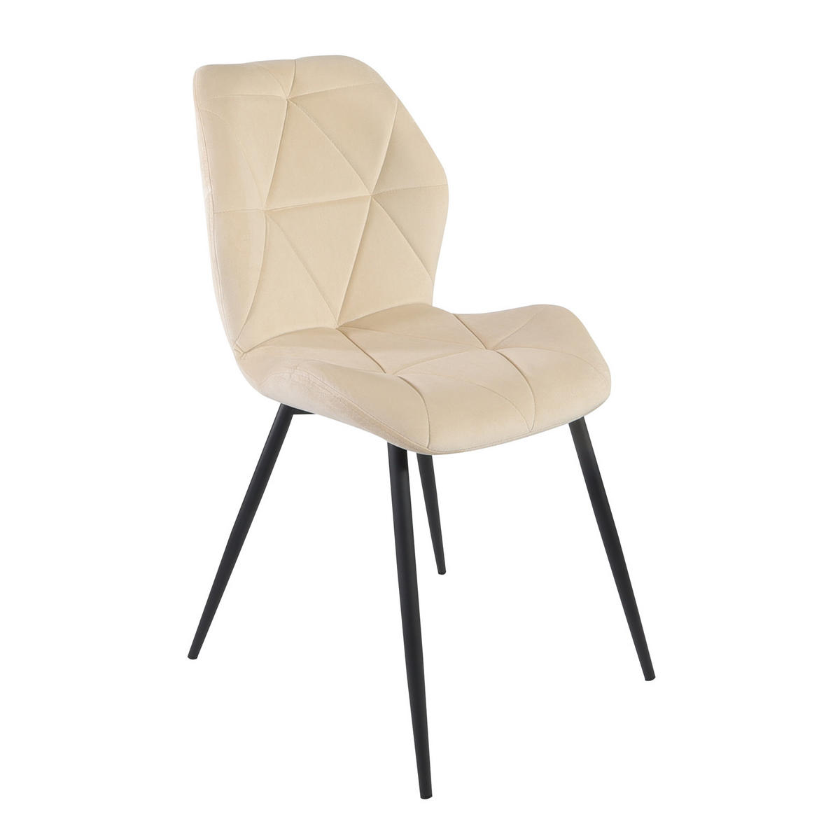 ESSZIMMERSTUHL JAMIE 2er Set Samt Beige - Beige, Textil (47/84/48cm) - SVITA