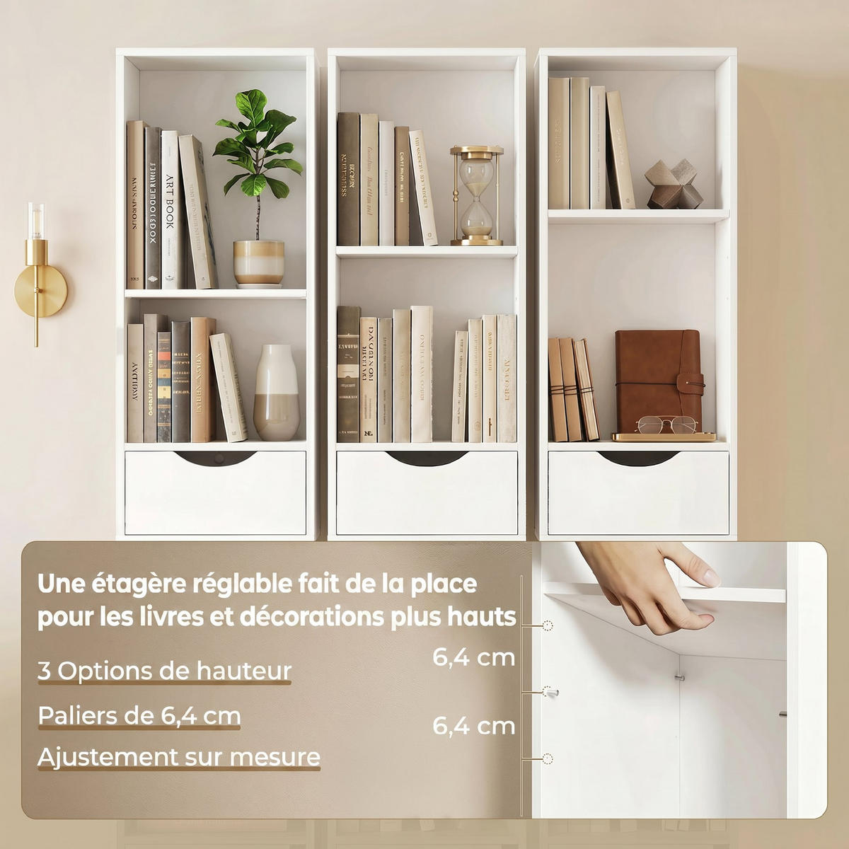 BÜCHERREGAL Weiß 30/24/158 cm - Weiß, Holzwerkstoff (24/158/30cm) - PANGIVO