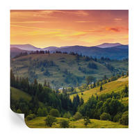 FOTOTAPETE 250x250 cm - Berglandschaft - Gelb, Textil (250/250cm) - Wallfluent