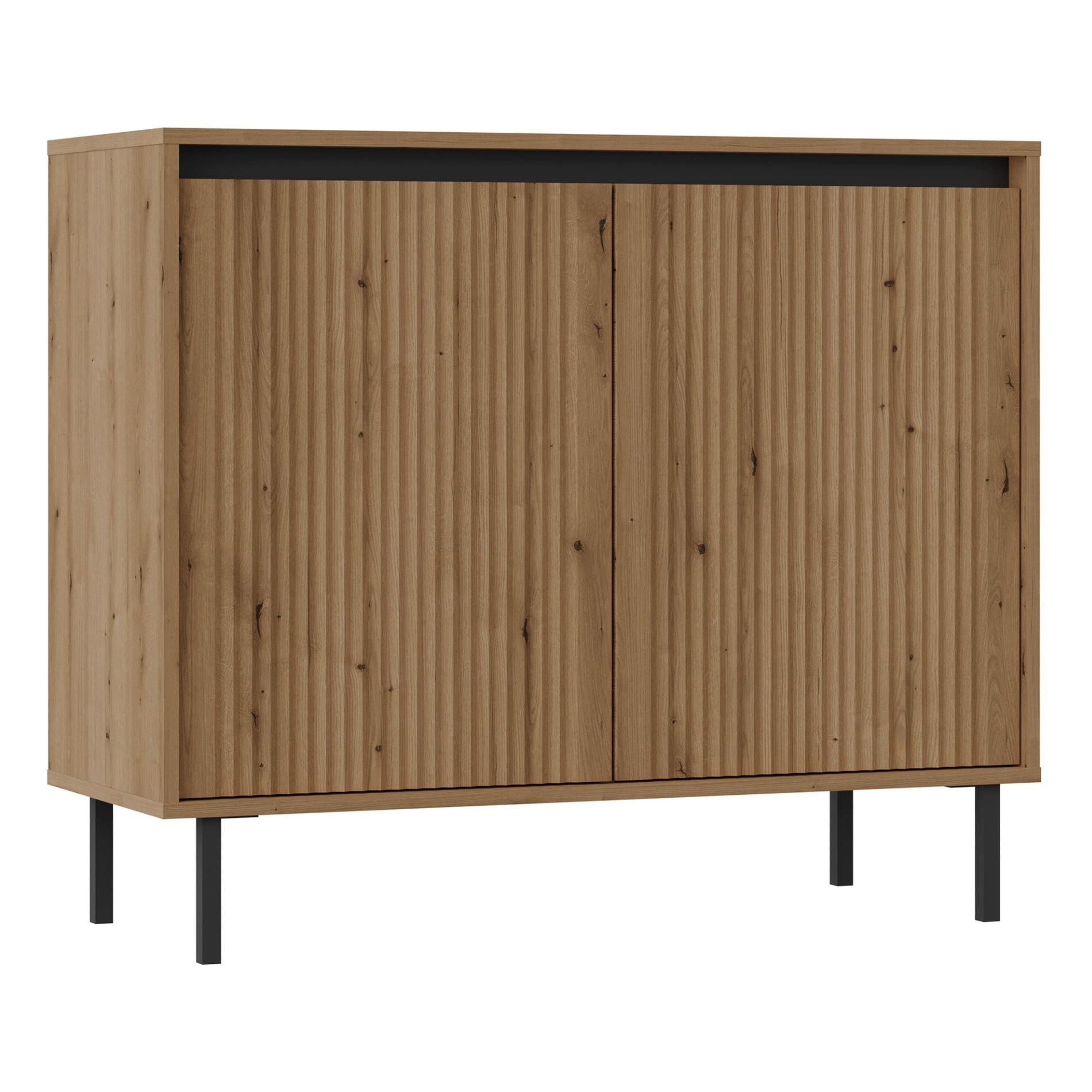 SIDEBOARD Osaka Eichenholzoptik Evoke 100 cm - Eichefarben/Schwarz, Holzwerkstoff/Metall (100.2/84.7/40cm) - Selsey