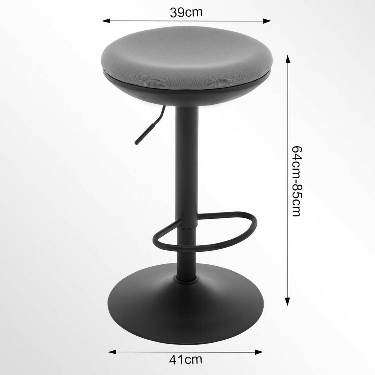 BARHOCKER, Metallgestell, Netzgewebe, Grau - Schwarz/Grau, Textil/Metall (41/64/41cm) - Woltu