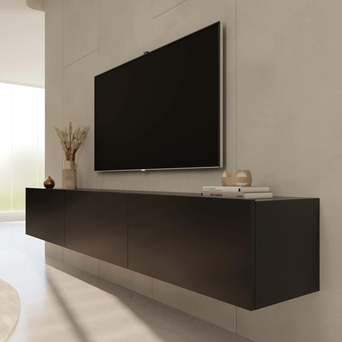 TV STOLÍK Idao Čierna - čierna, kompozitné drevo (180/29.1/29cm) - Petits-meubles