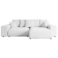 ECKSOFA Ottomane rechts ESKAR-L 266x176x84 Weiß Bouclé - Schwarz/Weiß, Holzwerkstoff/Kunststoff (176/266cm) - ALTDECOR