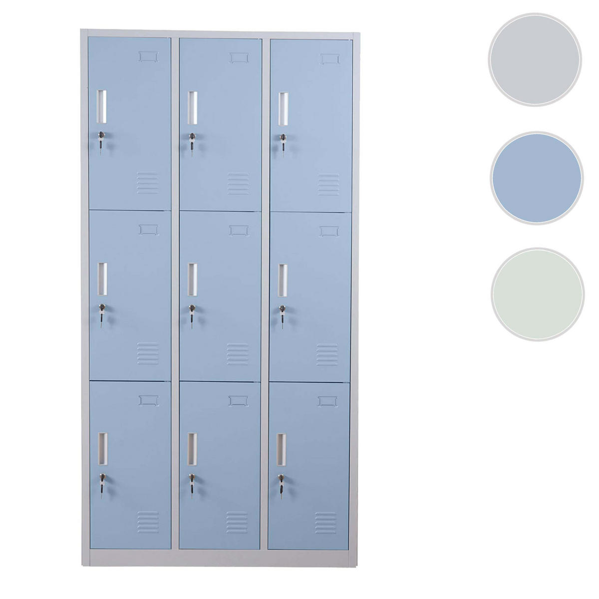 SCHLIESSFACH Blau - Blau, Metall (90/180/50cm) - MCW