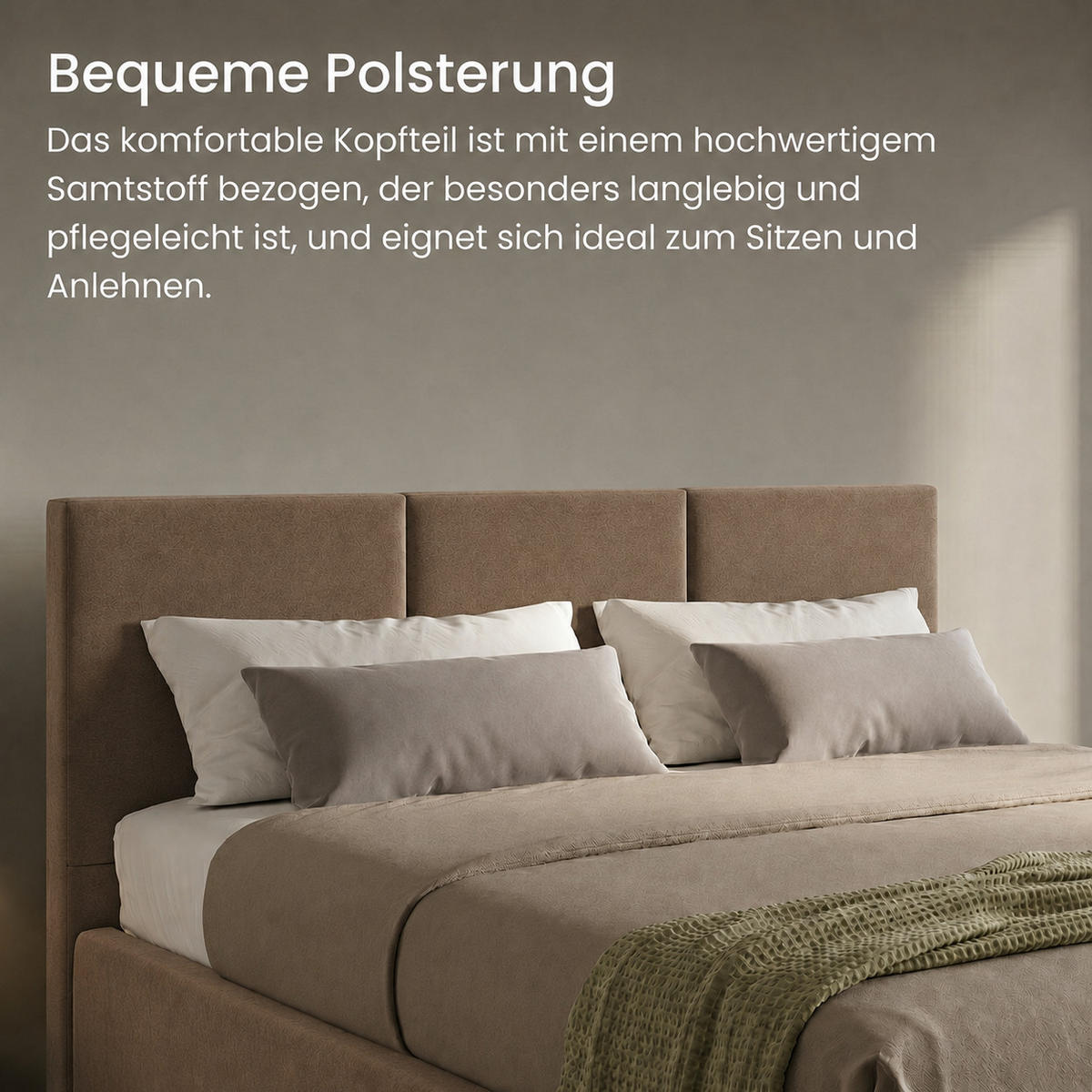 POLSTERBETT mit Stauraum 140x200 cm in Kaffee - Hellbraun, Holzwerkstoff (140/200cm) - Home Collective