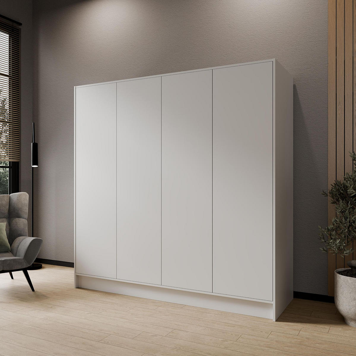 SCHRANK Weiß 200 ALA Ohne Spiegel Ohne Griffe - Weiß, Holzwerkstoff (200/200/51cm) - Sepro Meble