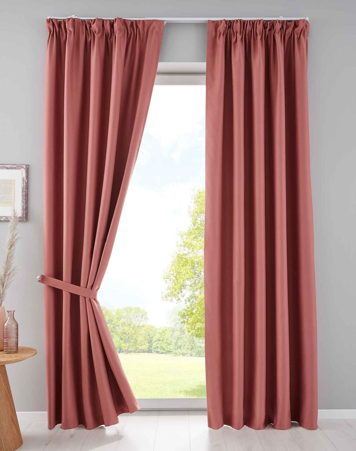 VORHANG 2ER SET NEWYORK HxB 225x140 cm Altrosa - Rosa, Textil (140/225cm) - Gardinenbox