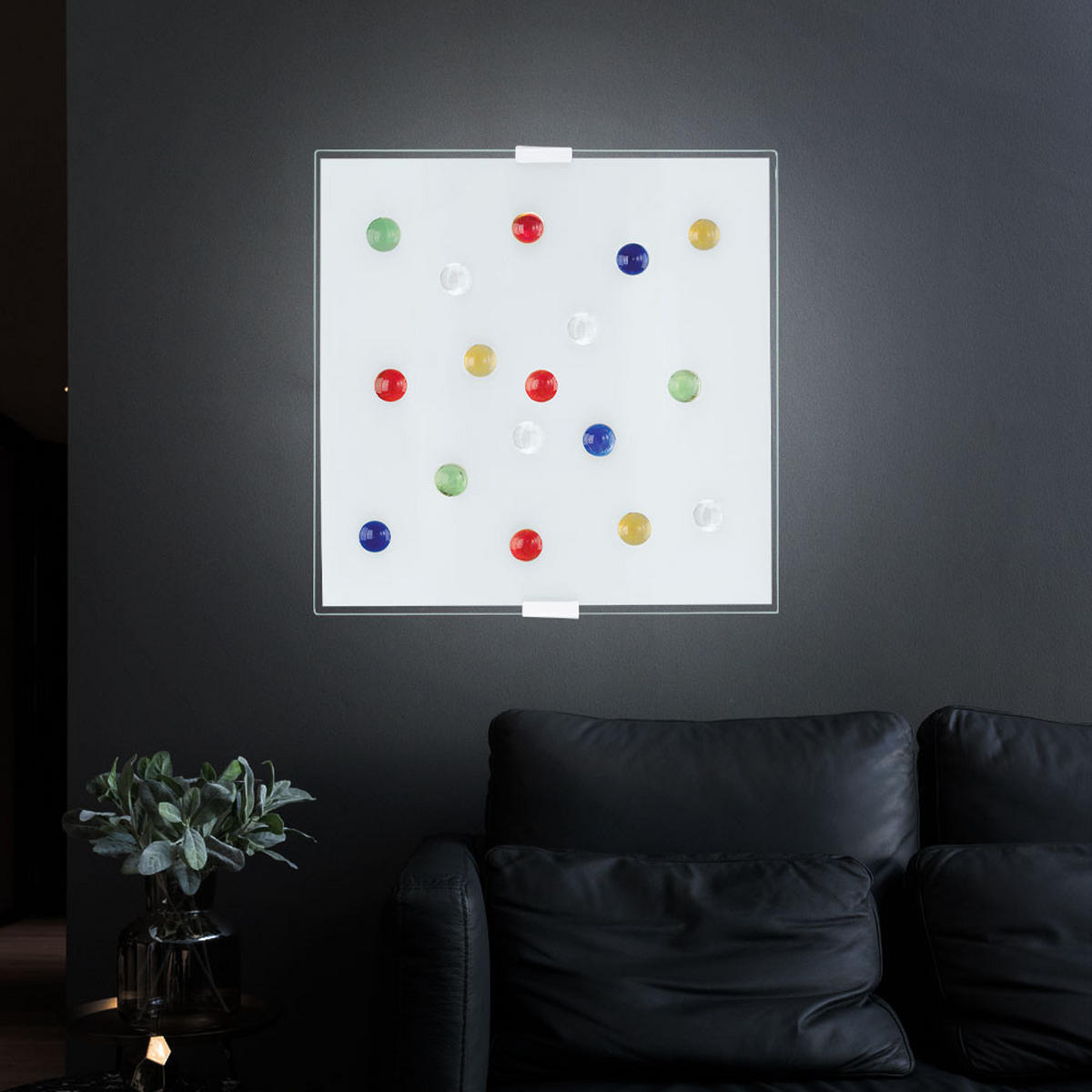 LED DECKENLEUCHTE SANTIAGO 1 Weiß satiniert - Weiß, Glas (29/29/7.5cm)