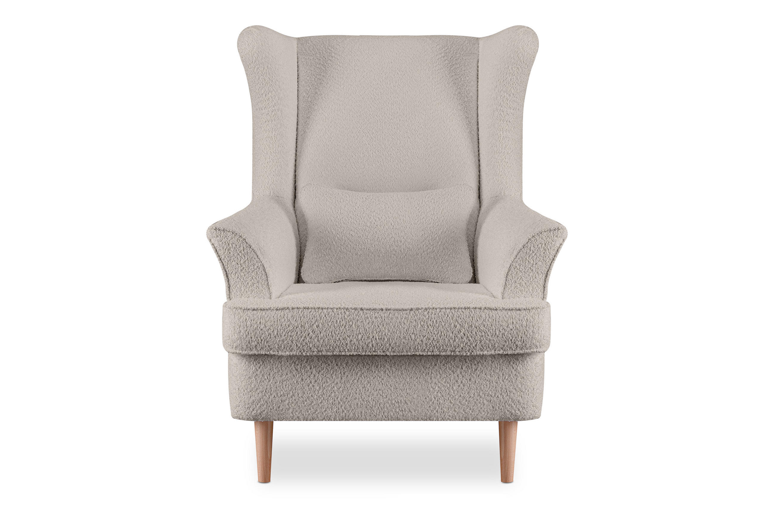 OHRENSESSEL STRALIS mit Sitzhocker, hellbeige - Beige, Textil (82/108/80cm) - KONSIMO®