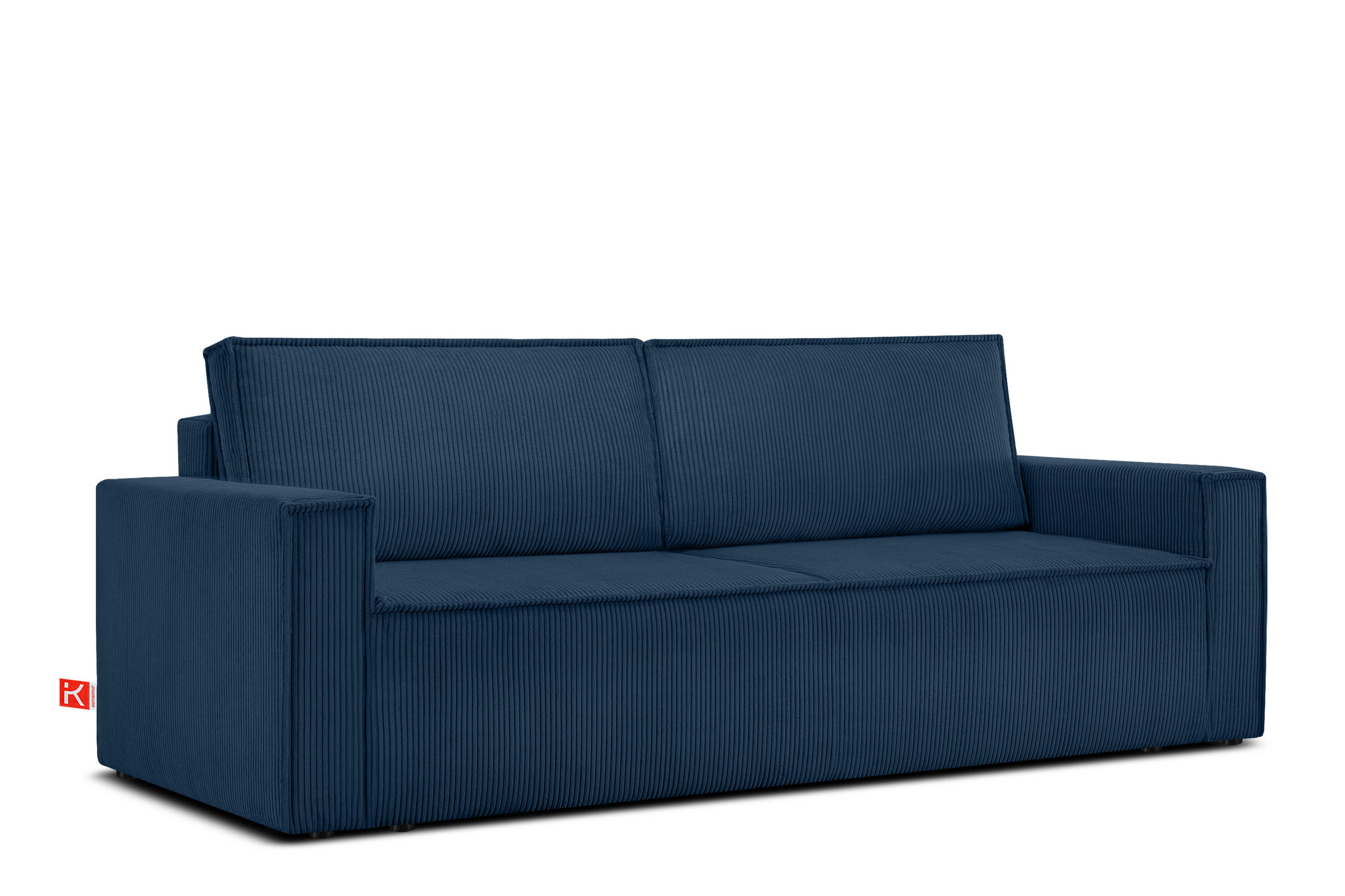 SCHLAFSOFA NAPI in Pet Friendly Cord-Stoff, marineblau - Blau/Schwarz, Textil (228/89/101cm) - KONSIMO®