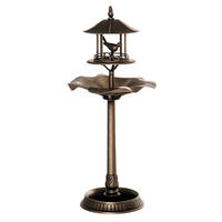 VOGELBAD DE-13737 3-in-1 mit Vogeltränke und Pflanzschale Bronze - Bronzefarben, Kunststoff (50/113/50cm) - ComfortXL