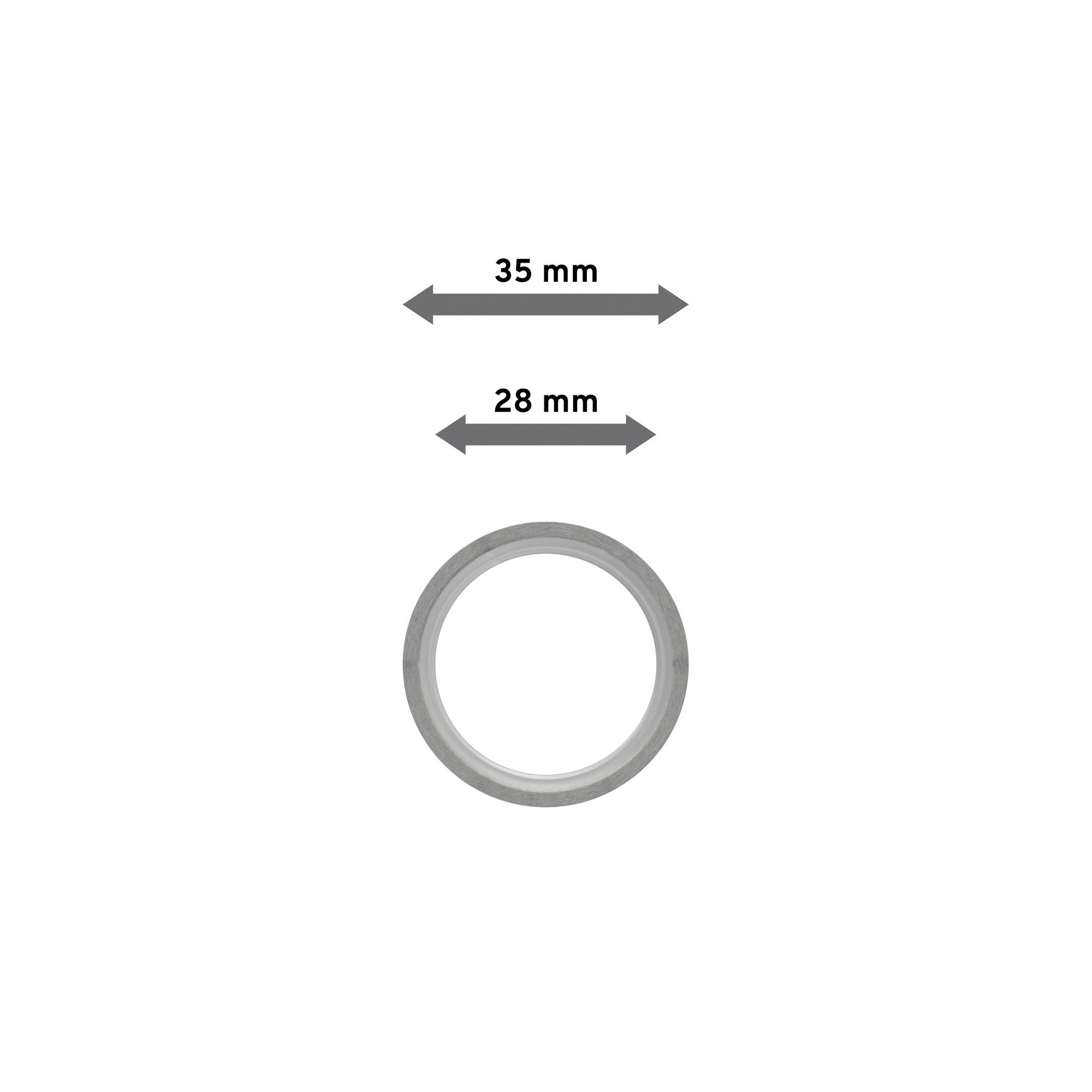 FLACHRINGE MIT EINLAGE UND FALTENHAKEN FÜR GARDINENSTANGEN 20 mm Ø, Edelstahl-Optik, Packung 10 Stück - Edelstahlfarben, Metall (20cm) - INTERDECO