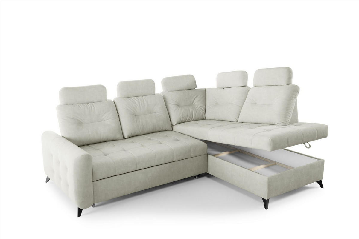 ECKSOFA Wendie - Beige, Holzwerkstoff/Textil (250/200cm) - Fun Möbel