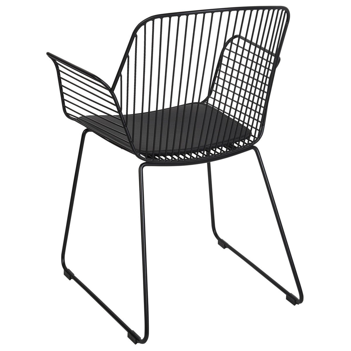 ESSZIMMERSTUHL 2er-Set Metall Schwarz Appleton - Schwarz, Metall (61/84/57cm) - Beliani
