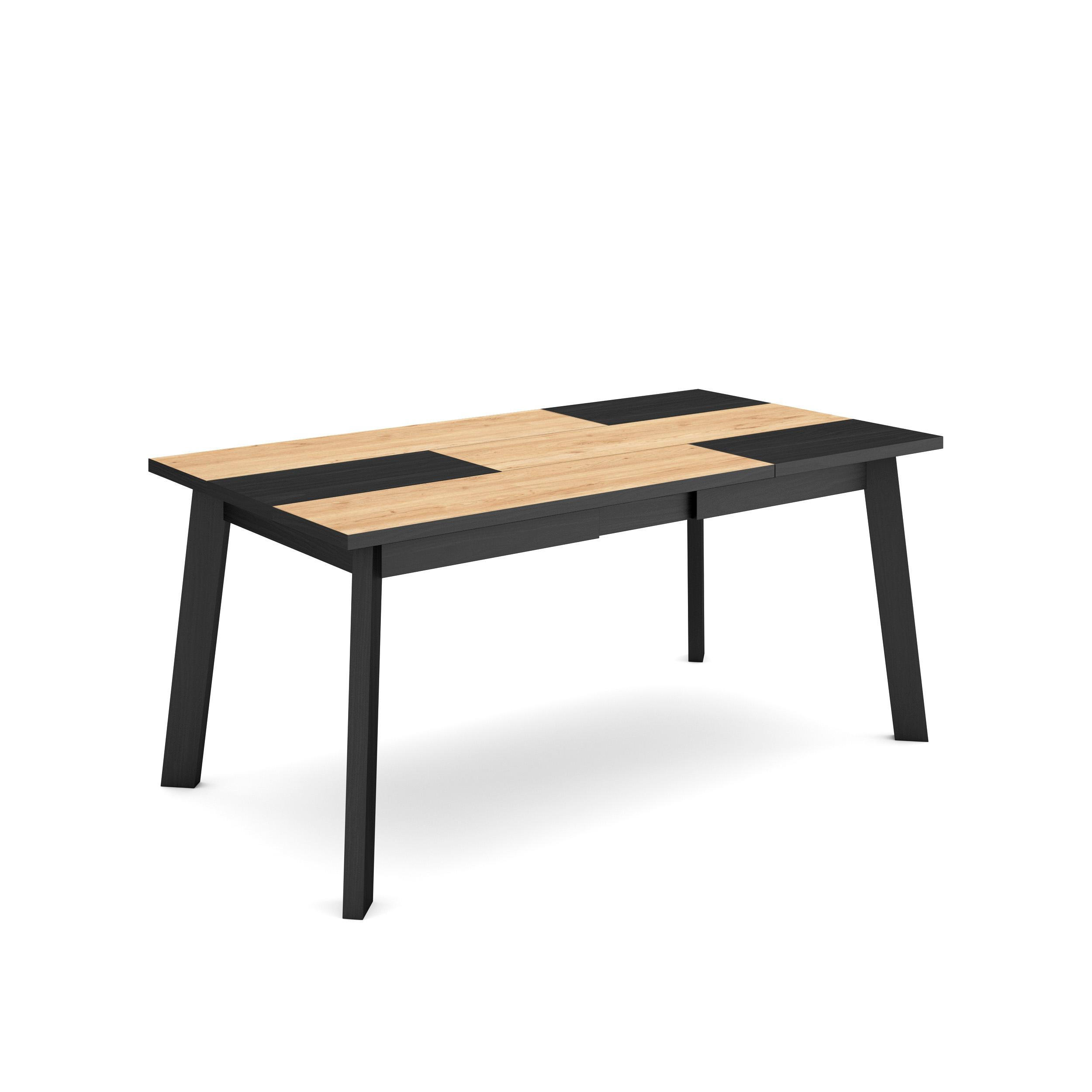 Skraut Home Esstisch Eiche, Schwarz, Mehrfarbig 167x75x90 cm
