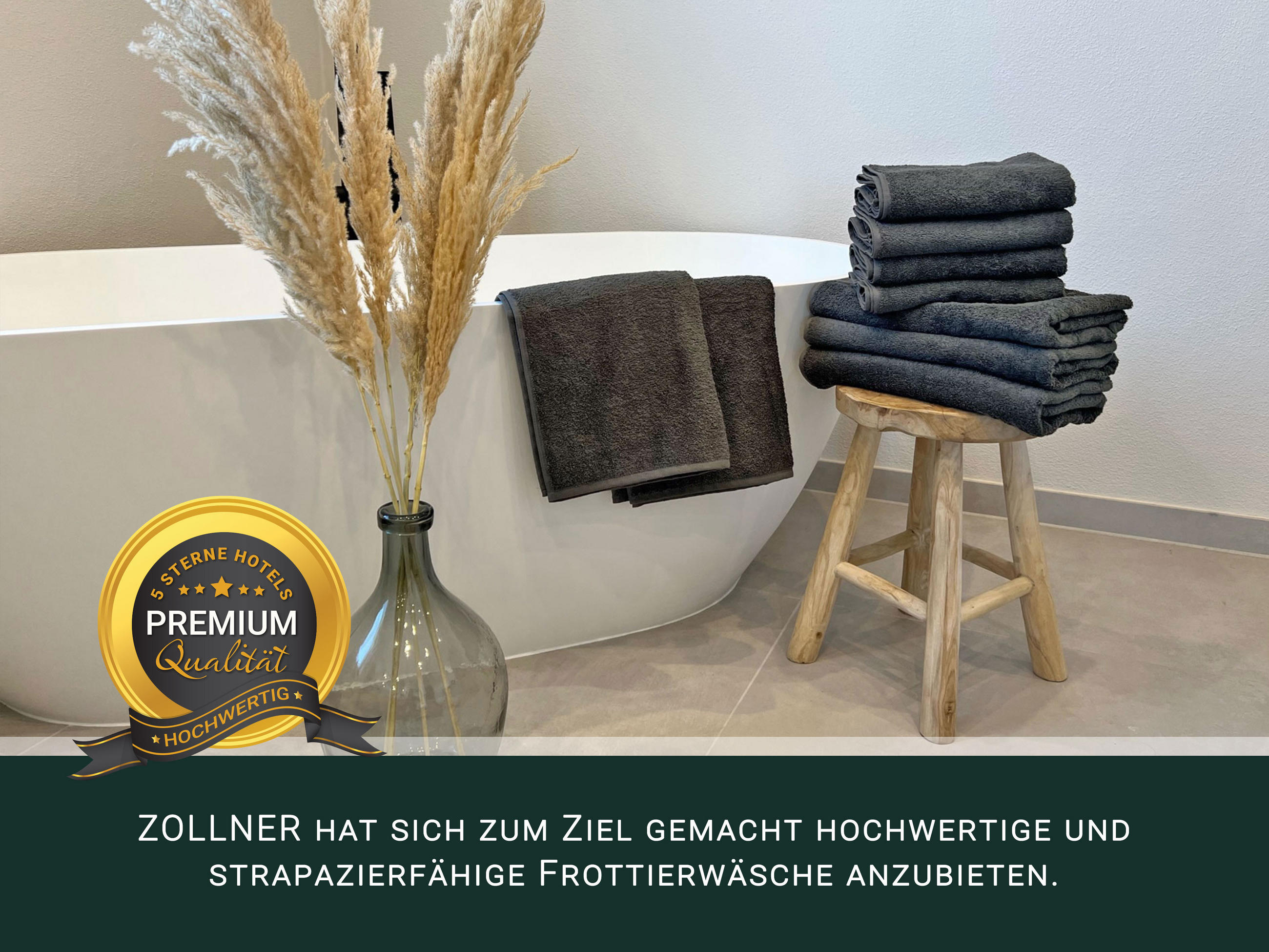 HANDTÜCHER SET, 6er-Set, 50x100 cm + 70x140 cm, 100% Baumwolle, Grau - Anthrazit, Textil (50/100cm) - Zollner