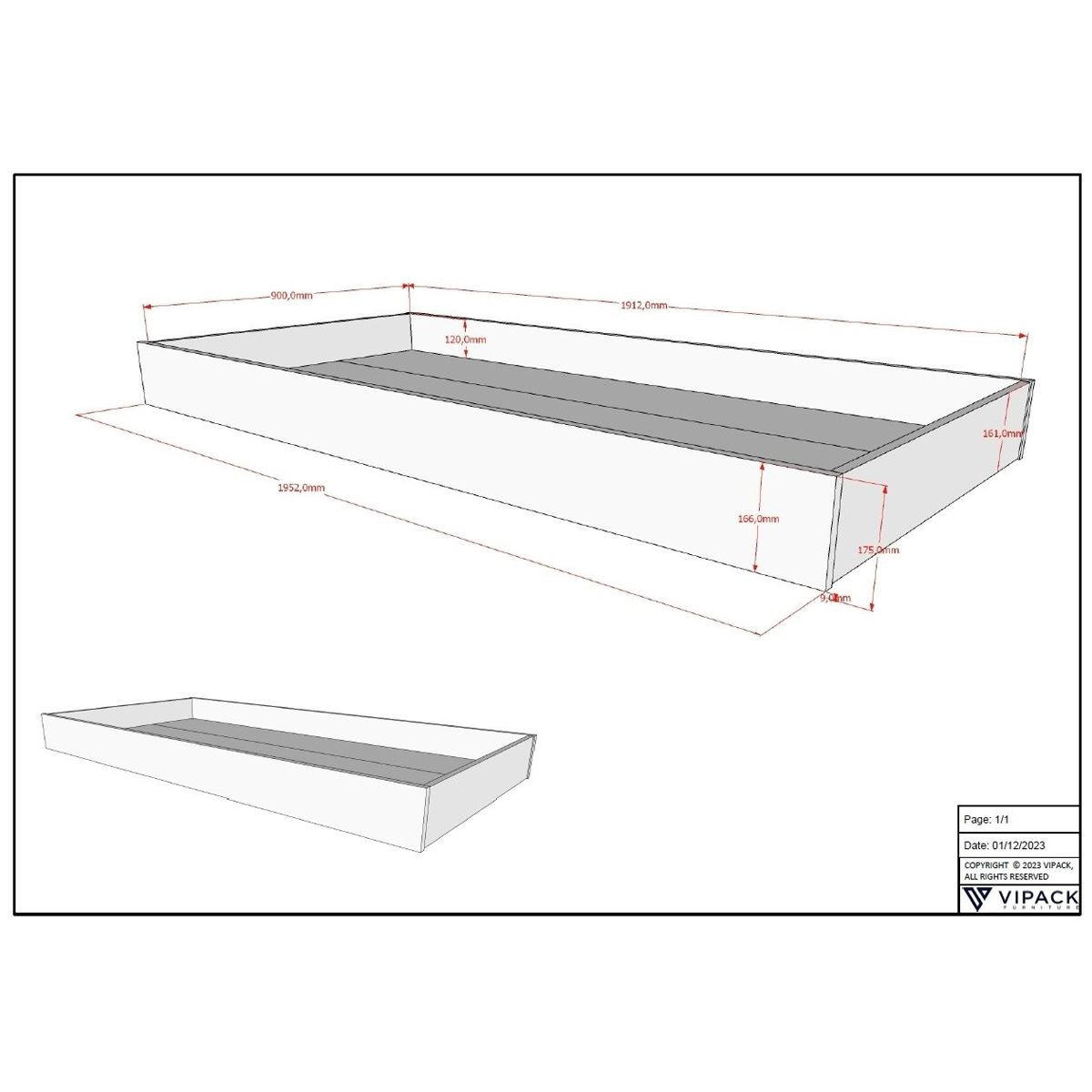ETAGENBETT 90x200 Keeley Buche Weiß Holz Schublade Komfort Stabil - Weiß, Holz (90/200cm) - 58aufmkessel