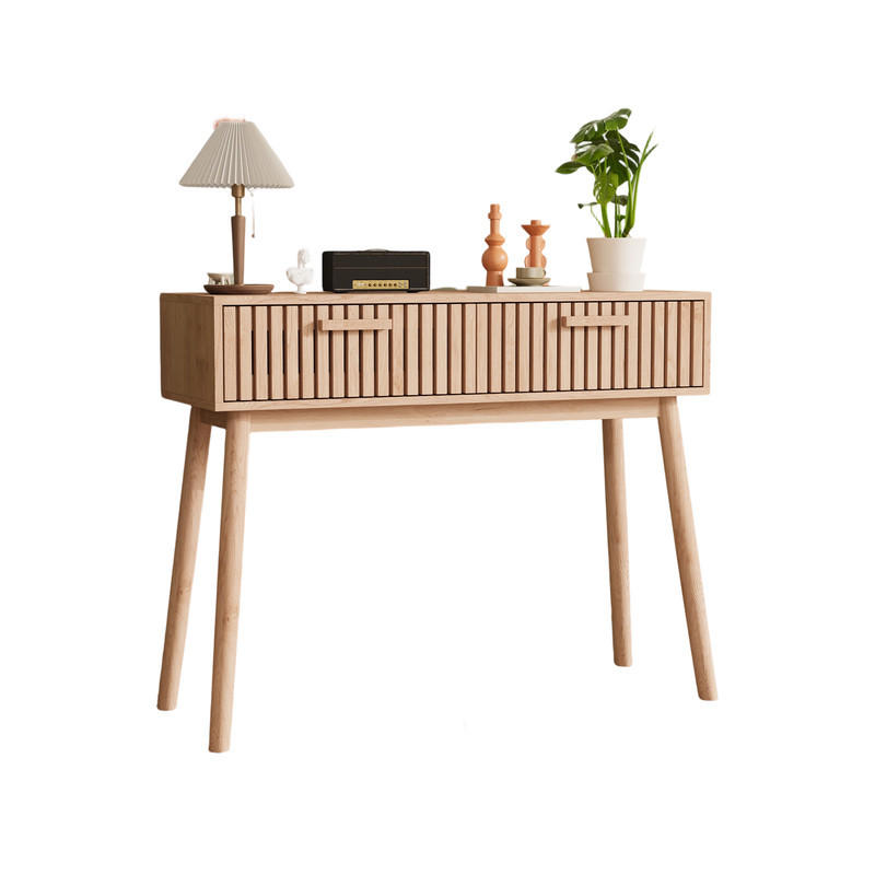 KONSOLENTISCH massivholz 2 schubladen kippsicherung - Naturfarben, Holzwerkstoff (100/35/80cm) - SHOPENTRA