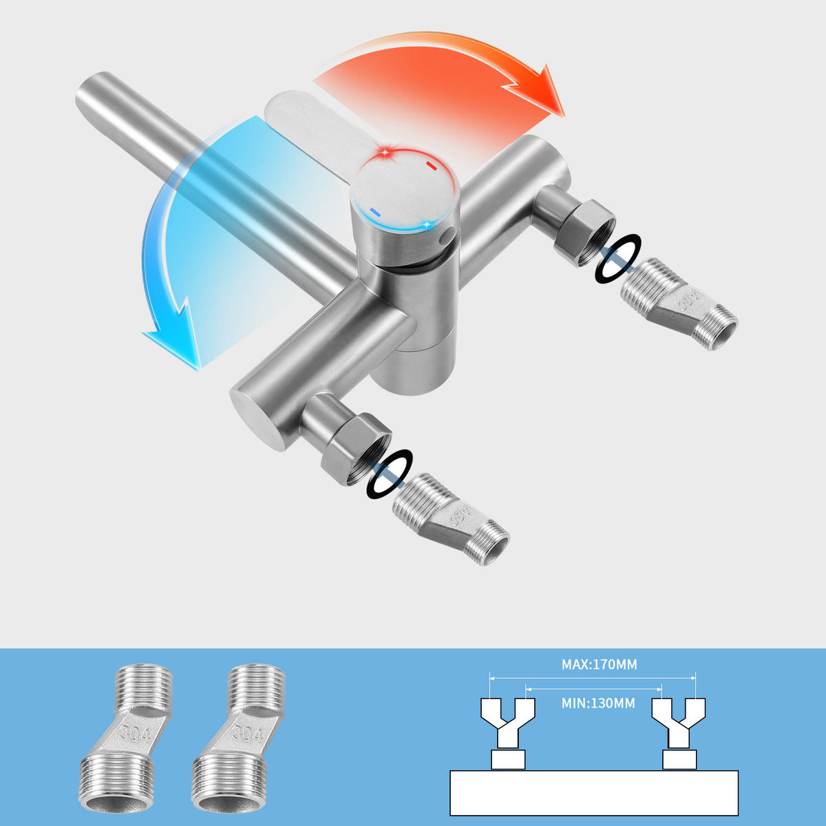 BRAUSESET Sprütz 15/12.8/21.5 cm - Silberfarben, Metall (15/12.8/21.5cm) - ZMH