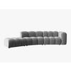SOFA modular links Lupine aus Samt grau 5 Sitzplätze - Grau, Textil (166/70/335cm) - Micadoni