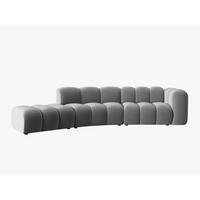 SOFA modular links Lupine aus Samt grau 5 Sitzplätze - Grau, Textil (166/70/335cm) - Micadoni