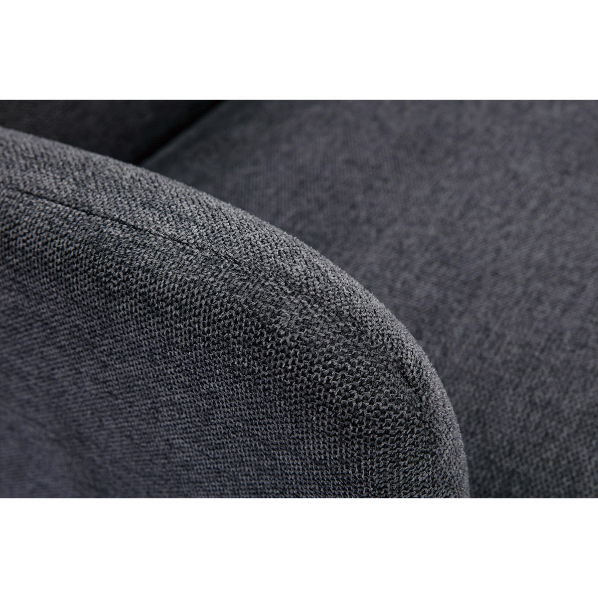 SESSEL skandinavisch Dunkelgrau Stoff Samteffekt helles Holz ISKO - Dunkelgrau, Textil (75.5/82/63cm) - Miliboo