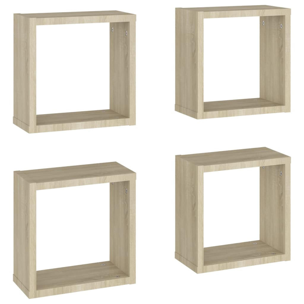 vidaXL Wandregalset Sonoma Eiche 30x30x15 cm