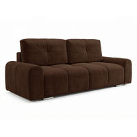 SCHLAFSOFA Fluffy - Braun (Vibe 26) - Chromfarben/Braun, Holz/Kunststoff (245/100/99cm) - Sofnet